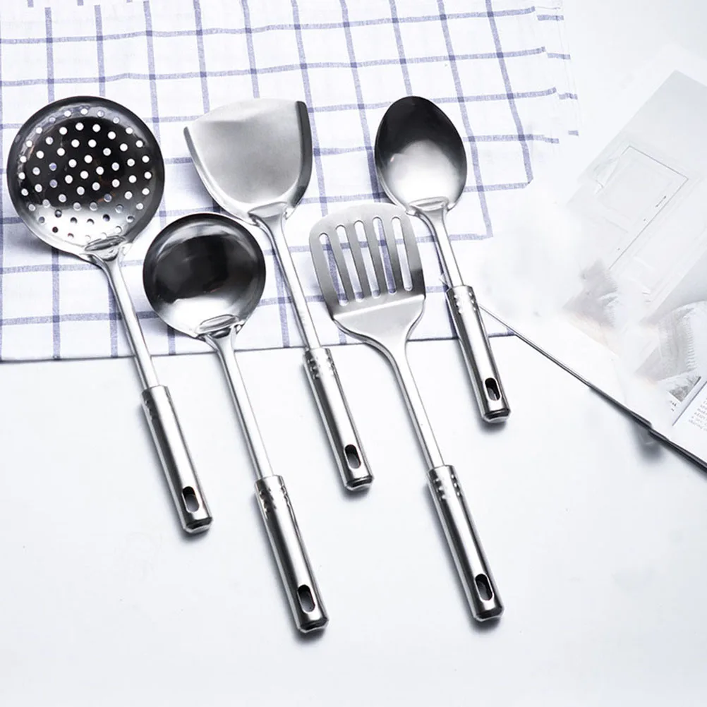 5 Pcs Multifunctional Kitchen Utensil Set Stainless Steel Spoons Shovel Spatula Cooking Tools Kitchen Supplies