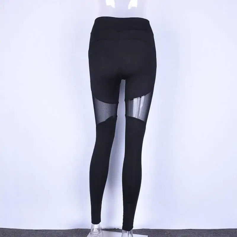 Sexy Sport Leggings Women Mesh Patchwork Yoga Pants Fitness Gym Sports Trouser Running Leggins Female Workout Tights