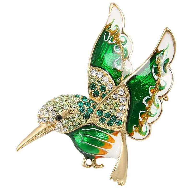 

Wild Bird Alloy Brooch Alloy Oil Corset Brooch Pin Gold Tone (Green)