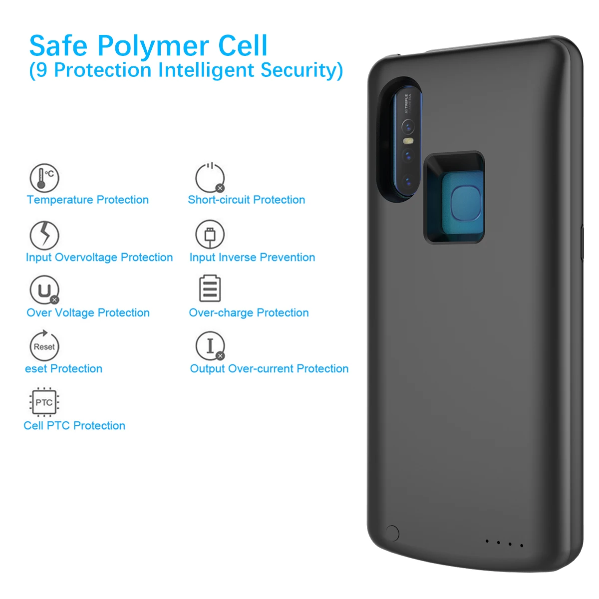 

CASEWIN For Vivo S1 Battery Charger Cases 5000mAh Power Bank Shockproof Fundas For Vivo S1 Charging Case Cover