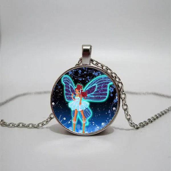 

The Winx Club Glass Necklace men and women Necklace Jewelry Pendant Necklace DIY customized photos custom necklace