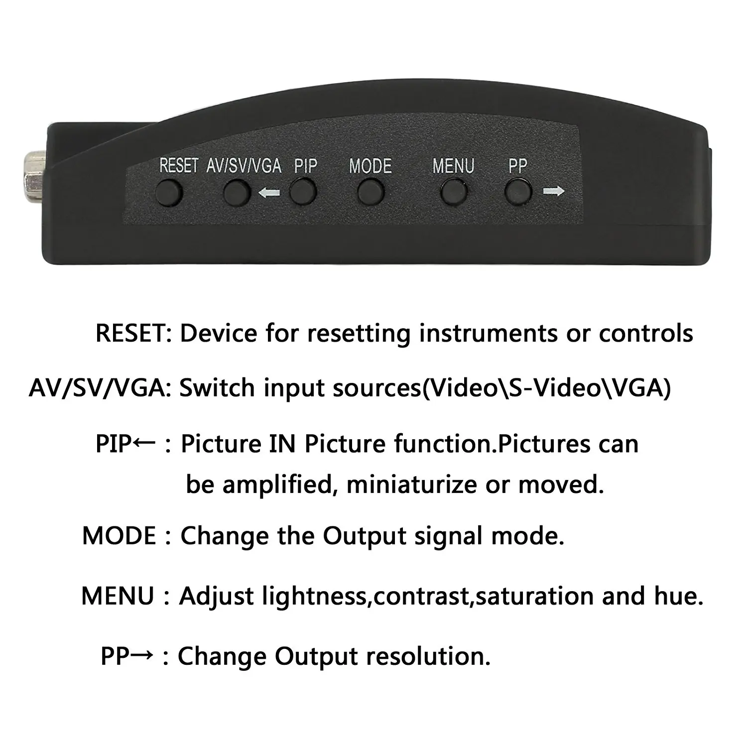 RCA Composite AV S-Video to VGA Converter Box CCTV DVR PC Laptop to TV Projector VGA Input to VGA Output Video Converter Adapt RCA Composite AV S-Video to VGA Converter Box CCTV DVR PC Laptop to TV Projector VGA Input to VGA Output Video Converter Adapt