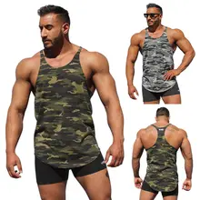 Мужская рубашка без рукавов для бодибилдинга, камуфляжная футболка, майка для тренажерного зала, майка для фитнеса и спорта