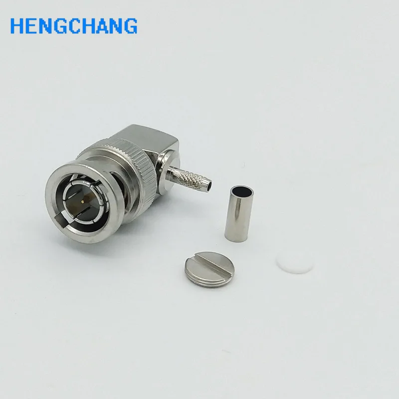 

75 Ohm Right angle BNC Male connector for 50-1.5 RG179 coaxial Cable 10pcs