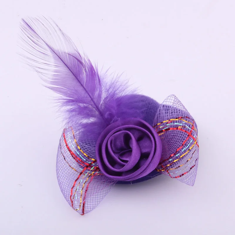 

Hair Accessories For Girl Solid Fabrics Feather Ribbon Flower Net Imitation Billy Cock Hairpin Spring Summer Hair Ornaments Gift