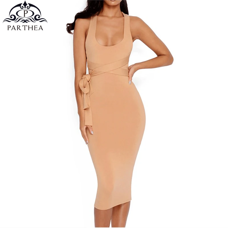 Платье Parthea женское Двухслойное Облегающее элегантное пикантное длинное