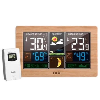 

Wireless Weather Station Color Forecast With Alert Temperature Humidity Barometer Alarm Moon Phase Colorful Weather Forecast
