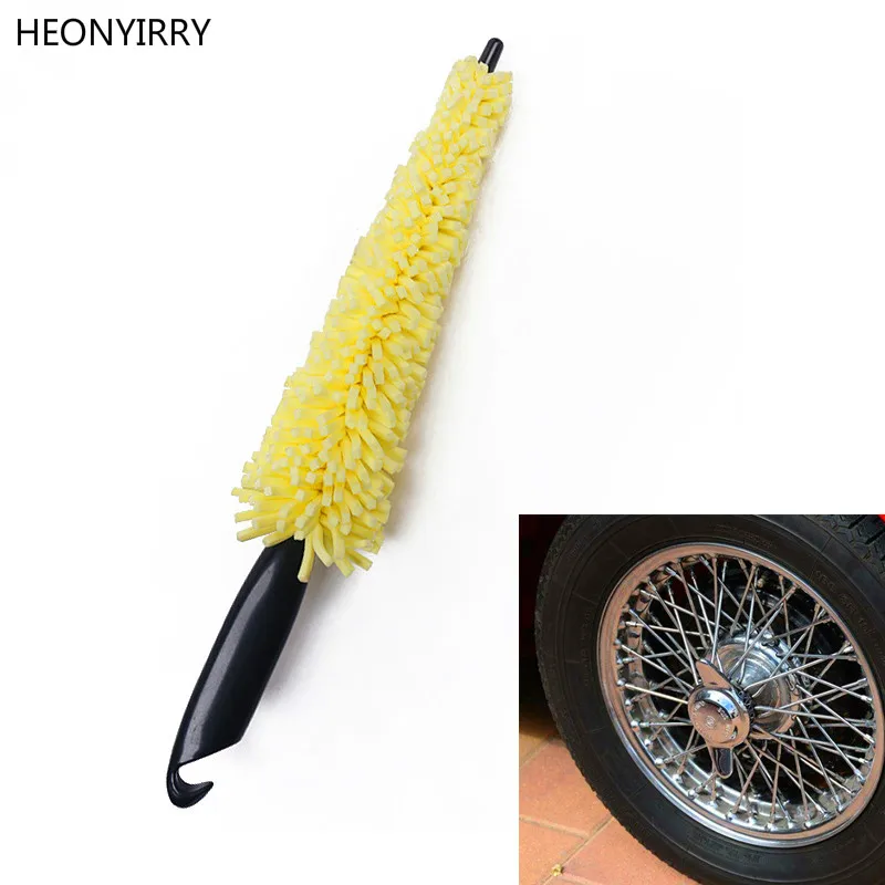Car Wheel Brush Plastic Handle Vehicle Cleaning Brush Wheel Rims Tire
