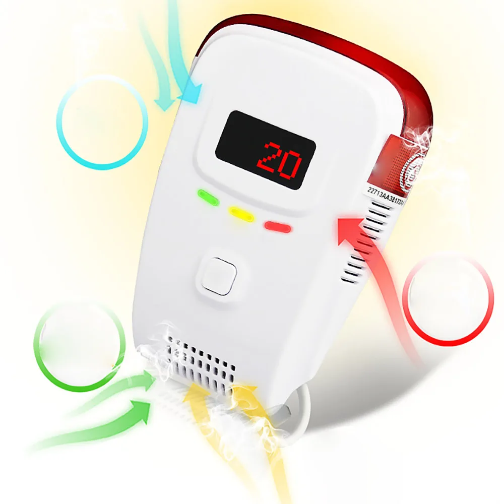 

Gas Leak Detector Household Wireless LED Display Gas Detector High Sensitivity Intelligent Sensor Gas Leak Alarm System