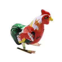 Divertido Vintage cuerda hasta Gallo juguetes de estaño regalo niños Retro clásico Nostalgia estaño juguetes para saltar para niños Juguetes