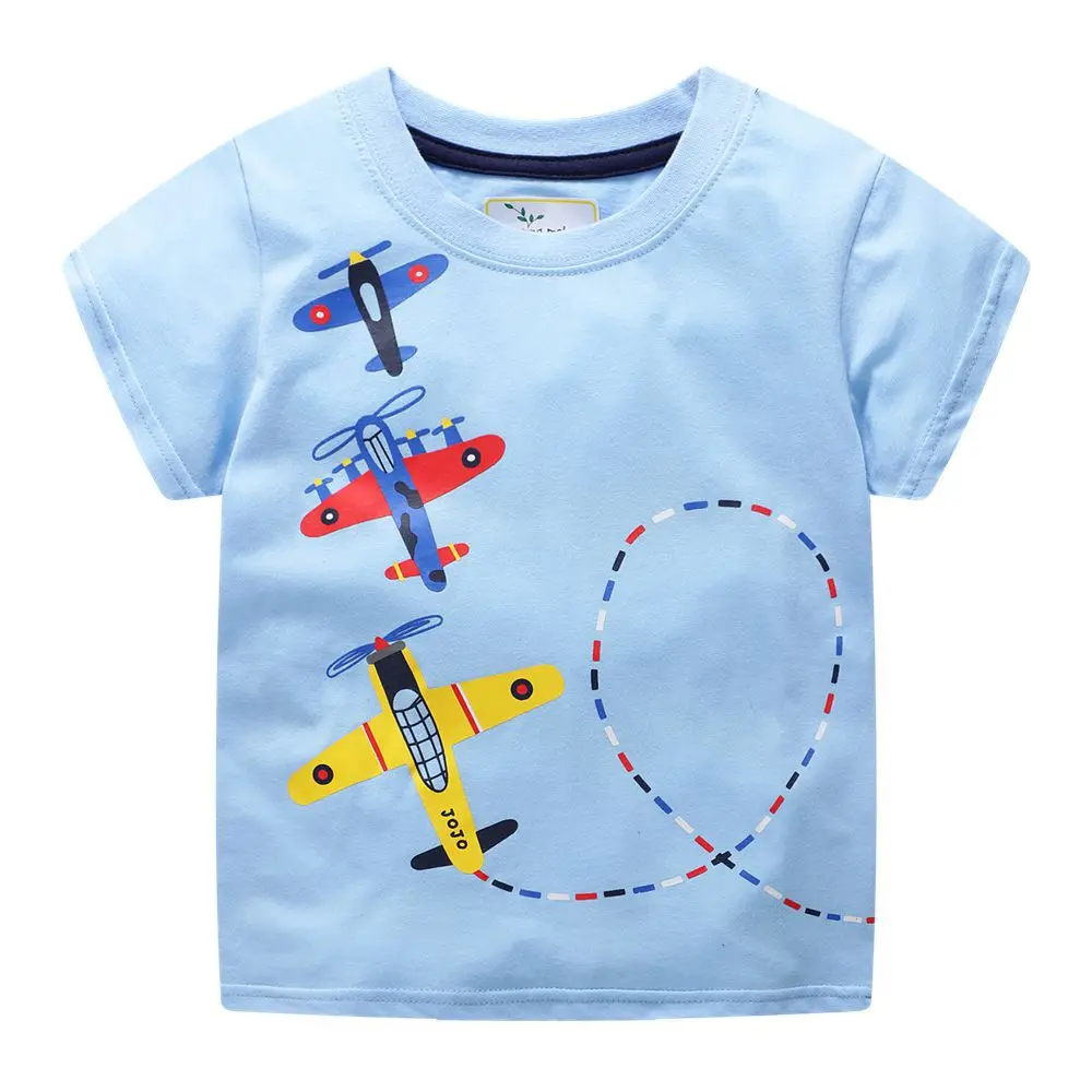 

Print t shirts for boys aircraft cartoon printing kids sports tops O-Neck Summer Boys T Shirt Short sleeve children clothes