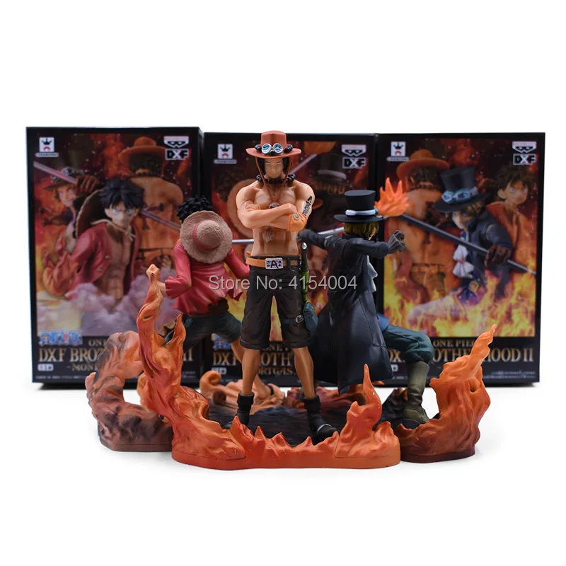 3 вида стилей Аниме One Piece DXF братство Луффи Сабо Ace ПВХ экшн статуэтки