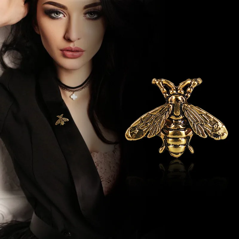 

Insect Bee Pins Brooches For Women Clothes Vintage Silver Gold Color Luxury Women Pins And Brooches Jewelry