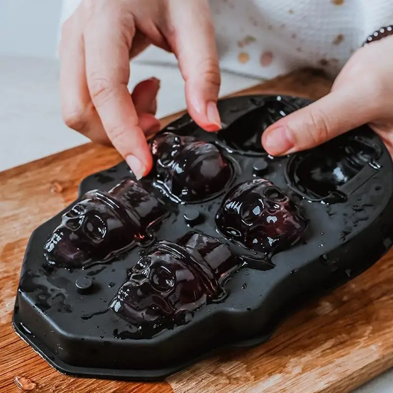 3D Череп Ice Cube виски со льдом Хоккей Замороженные Силиконовые Формы