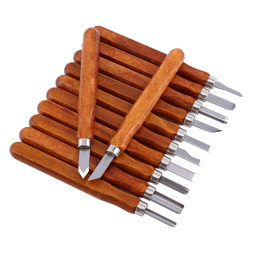12 шт Профессиональный набор инструментов для резьбы по дереву набор ручных долот для резьбы по дереву набор ручных инструментов для деревообработки ручной инструмент резец по дереву нож