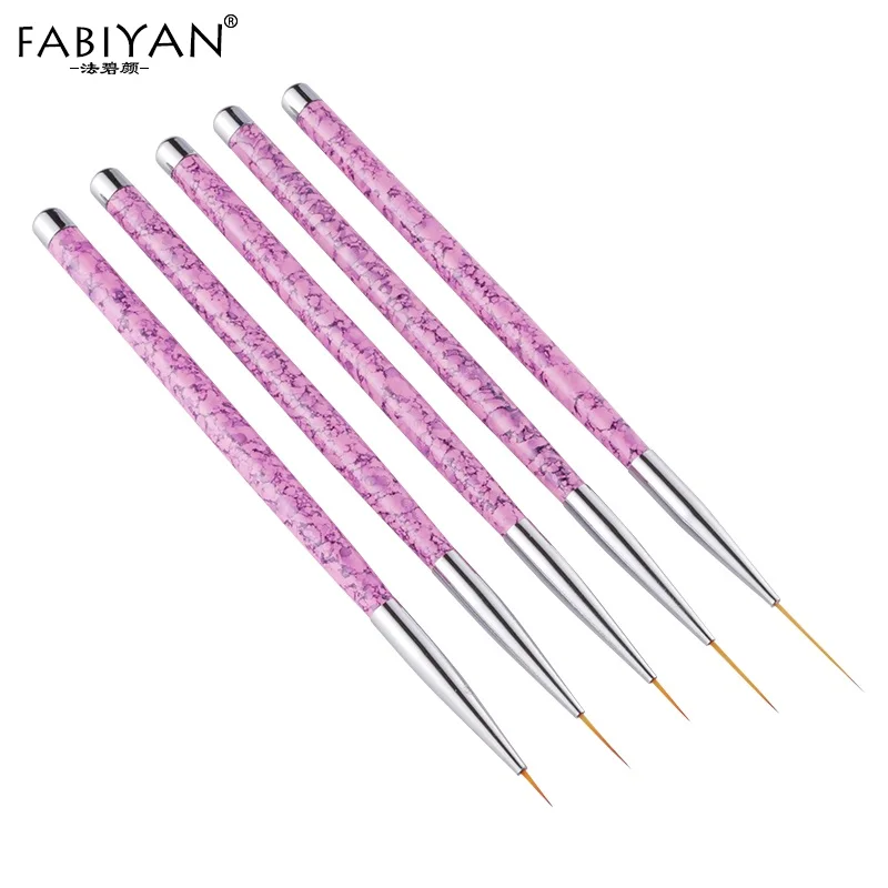 

Nail Art French Painting Liner Brush Flower Detailing Drawing UV Gel Design Stripes Lines Pen Tips Manicure Tools 7/9/11/15/20mm