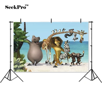 

thin vinyl Madagascar Hippo giraffe baby children photo Backgrounds Printed Professional indoor Photographic studio Backdrops