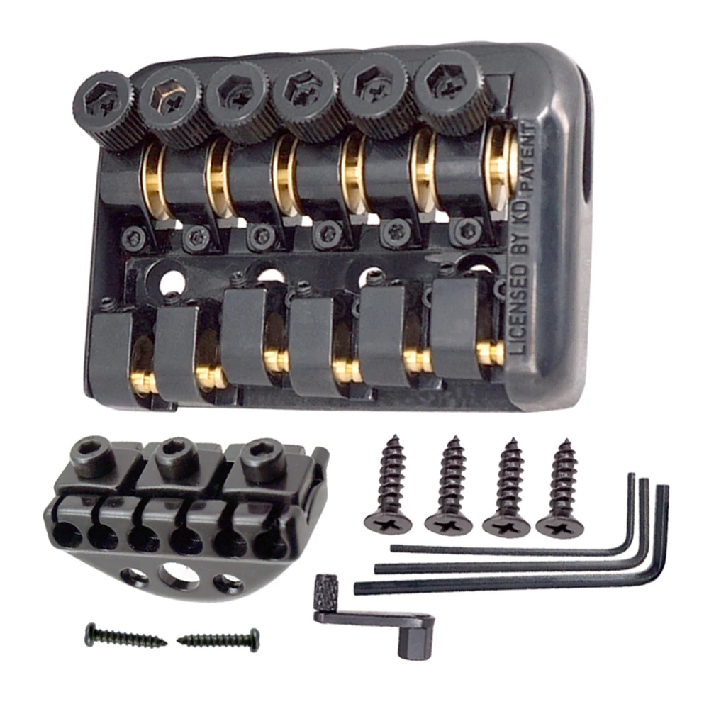 

1 Set Durable Iron Headless Electric Guitar Replacement Bridge Roll Ball Nut Tools Black