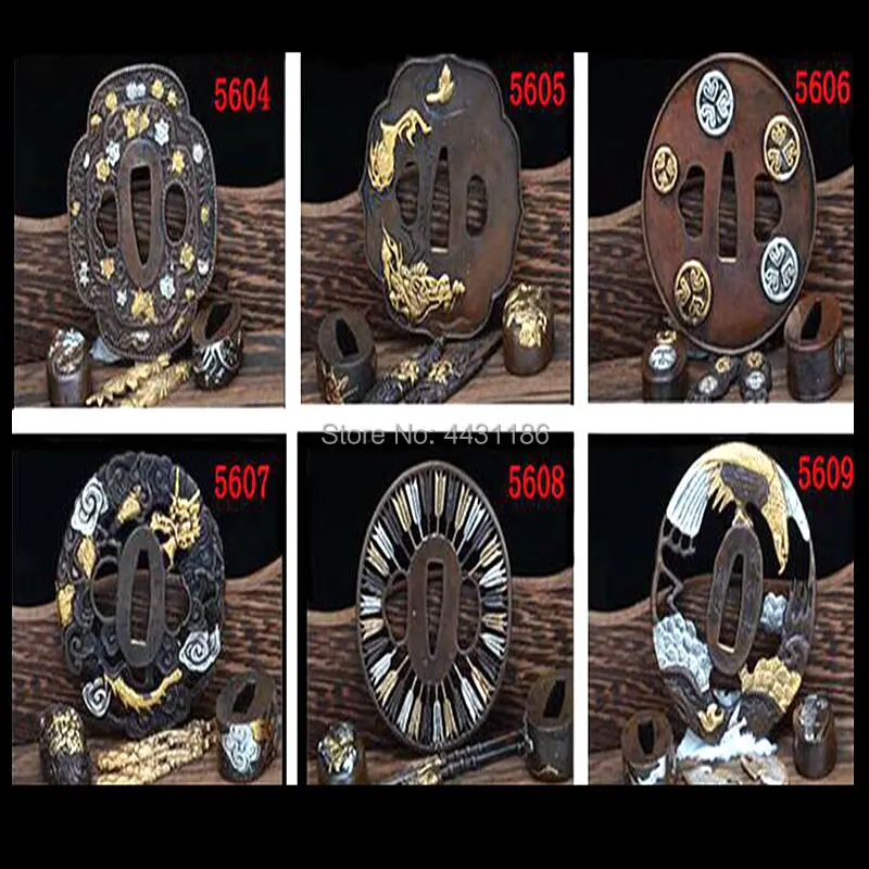

Handmade Set Sword Fittings for Japanese Samurai Sword Katana High Quality Brass Tsuba/Menuki/Fuchi/Kashira Nice Metal Crafts