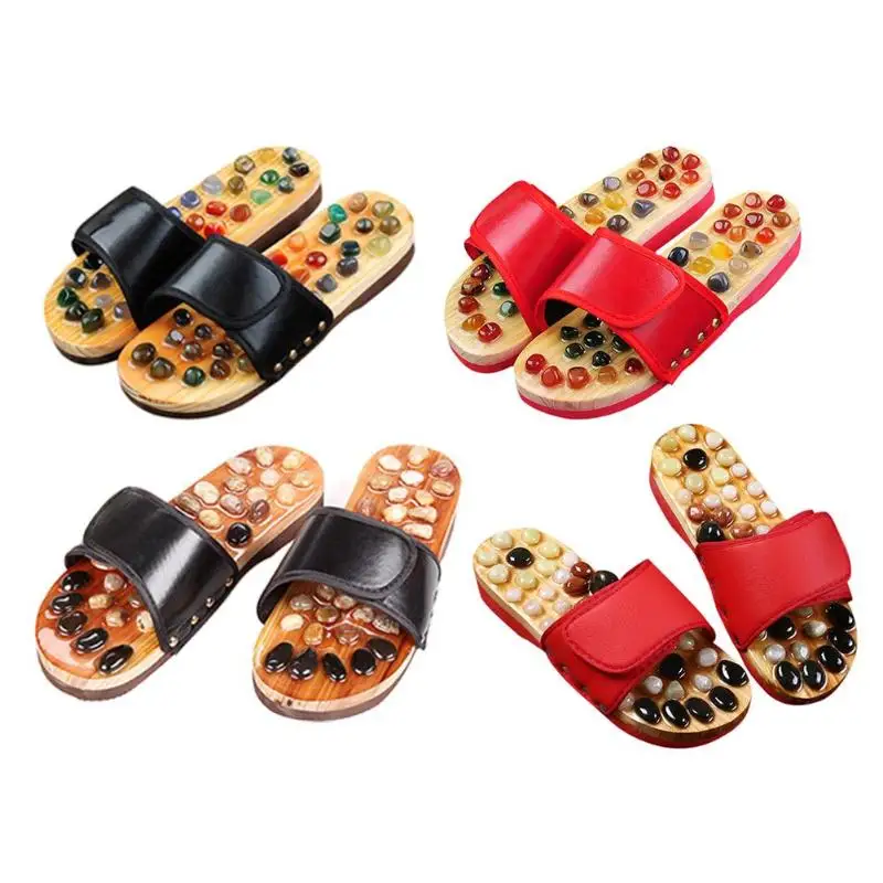 1Pair Pebble Stone Foot Massage Slippers Reflexology Sandals Acupuncture Therapy Relax Health Shoes Massager Shoes Feet Care