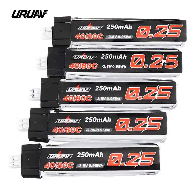 Новейшая 5 шт. уруав 3 8 в 250 мАч 40C/80C Lipo батарея PH2.0 разъем для US65 UK65 URUAV UR65 Mobula7
