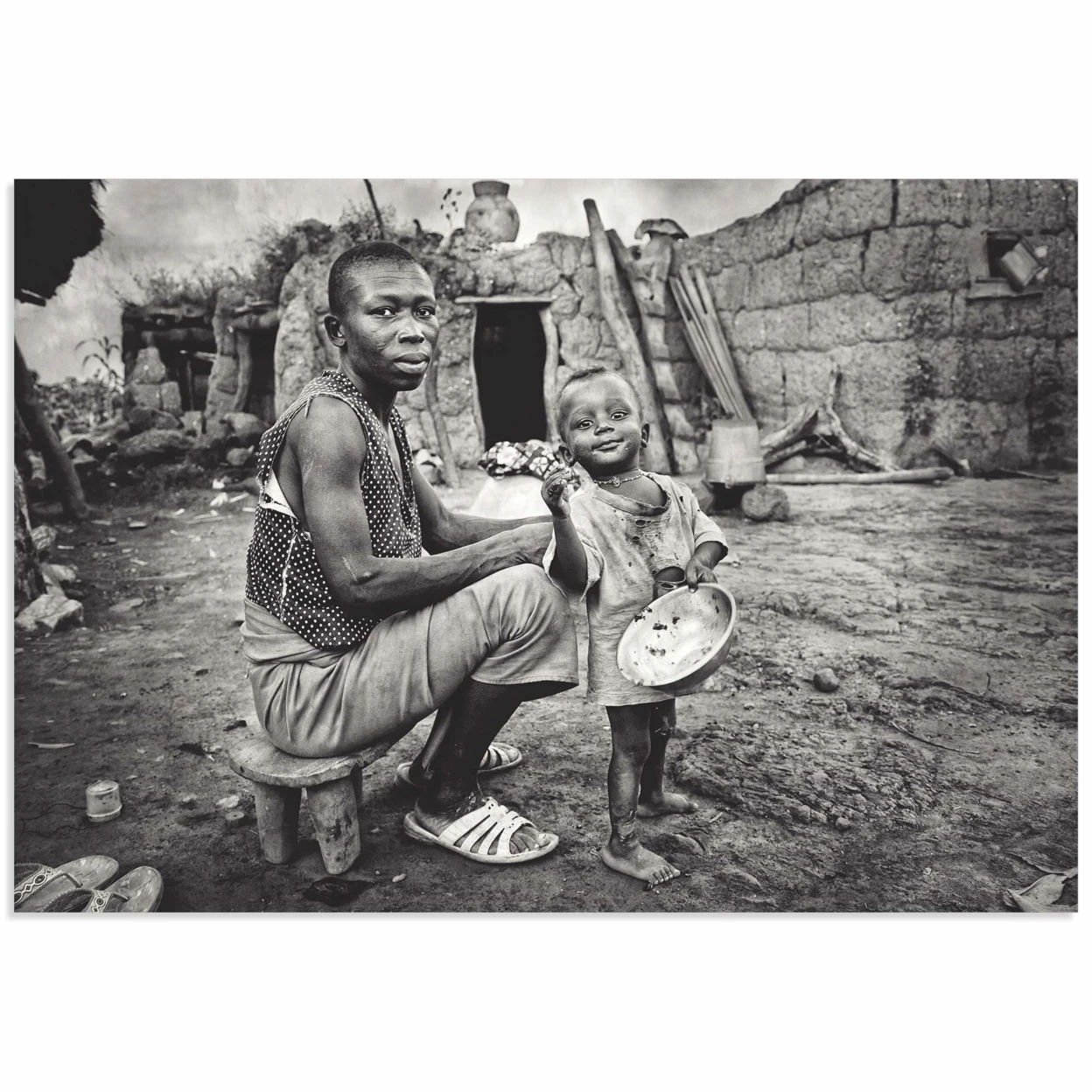 Lobi Village by Manuel Vilches - African Family Art on Metal | Дом и сад