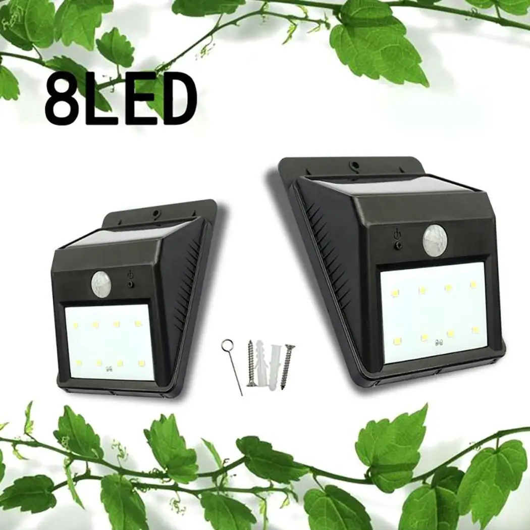 

Light Control Sensor Solar LED Wall Light 100000H Outdoor 3.7V Patio 0.1W 2835 6h Garden Wall 8pcs Lights