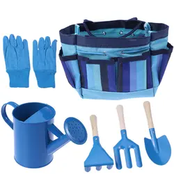 Садовые инструменты с садовыми перчатками и садовый инвентарь для детей садоводство (синий)