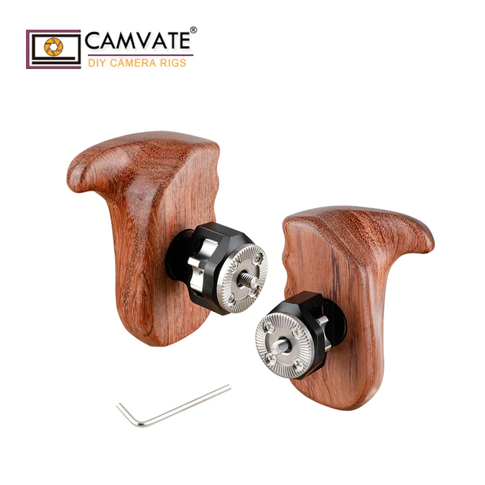 

CAMVATE Wooden Hand Grip With M6 Rosette Mount (Left & Right) C1979