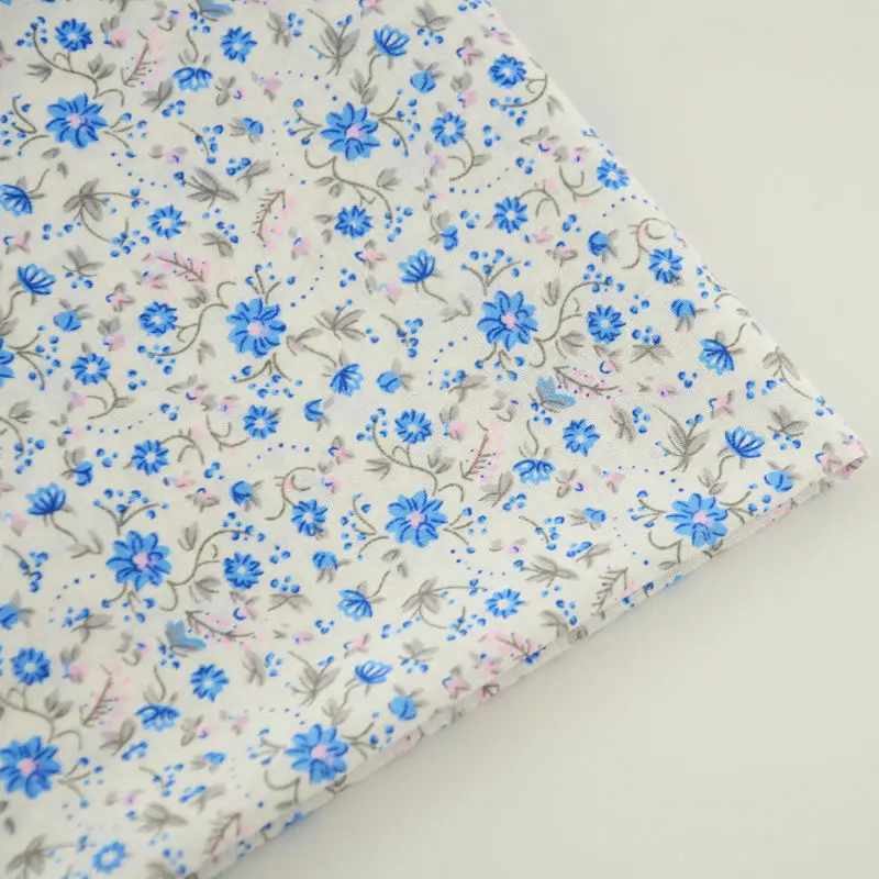 Хлопок Ткань прекрасные синие цветы ткани Текстиль для дома Вышивание Ткань Ремесло Шторы украшение жира четверти для начинающих Практика