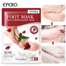 EFERO 2 шт./пара с рисунком из роз и средства ухода за кожей стоп, оказывающего отшелушиващее и смягчающее действие носки для ступней спа педикюр, отшелушивающая маска для ног, здоровья детоксикации для ухода за ногами TSLM1