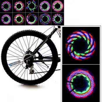 

Bicycle Wheel Light DIY 32LED Bicycle Bike Cycling Tire Wheel Flashing Spoke Light 42 Flash Patterns For Bikes Night Riding