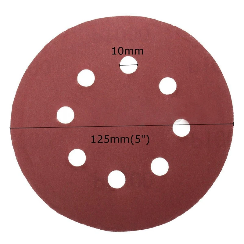 Горячая 25 шт 5 дюймов шлифовальные диски 125 мм 8 отверстий наждачная бумага 800 1000 1200 1500 2000 Грит
