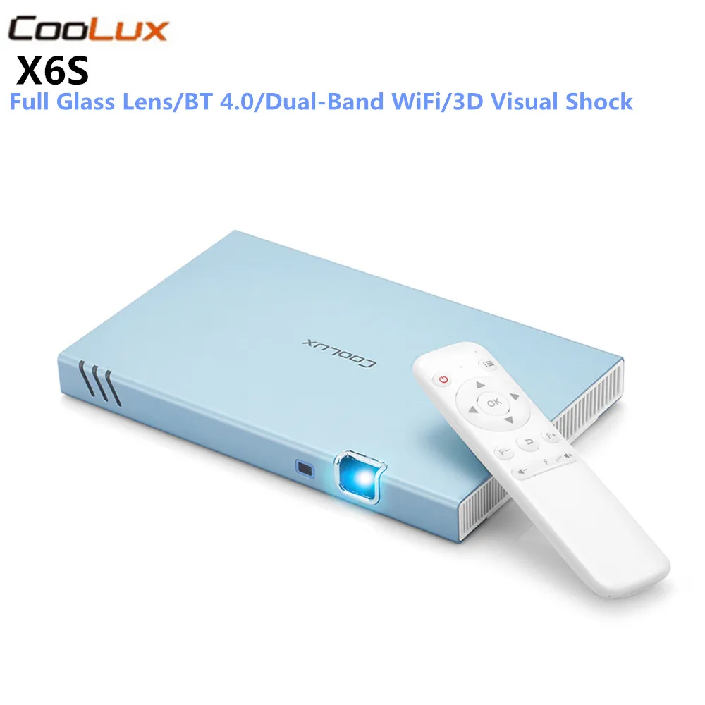 COOLUX X6S проектор для android устройств компактный смарт Full HD 1080 P Беспроводной BT Wi Fi 4 K 3D