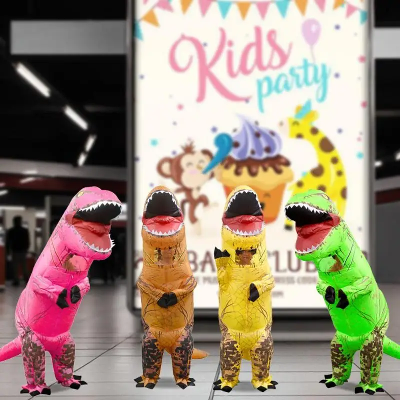 

Inflatable Dinosaur Costume Children Christmas Halloween Suit T Rex Animal Jumpsuit Cosplay Costume for Kids Birthday Party Gift
