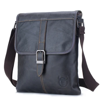 

BULLCAPTAIN Men's Bag Genuine Leather Man New Shoulder Bag Crossbody Small Men's Business Messenger Bag Lea