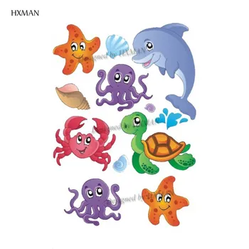 

HXMAN Cartoon Animals Temporary Tattoo Sticker Waterproof Women Fashion Fake Body Art 9.8X6cm Kids Hand Tattoos Hot Design A-376