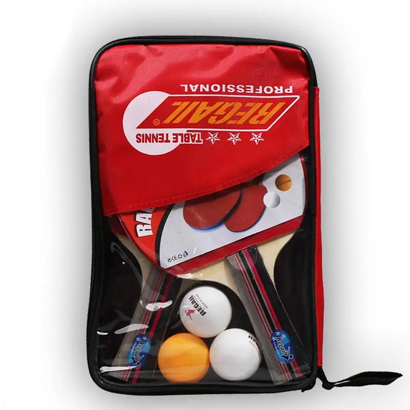 

1 Set Training Ping Pong Table Tennis Bat With Complimentary 3 Balls Table Tennis Racket Set Lightweight Powerful Ping Pong Pad