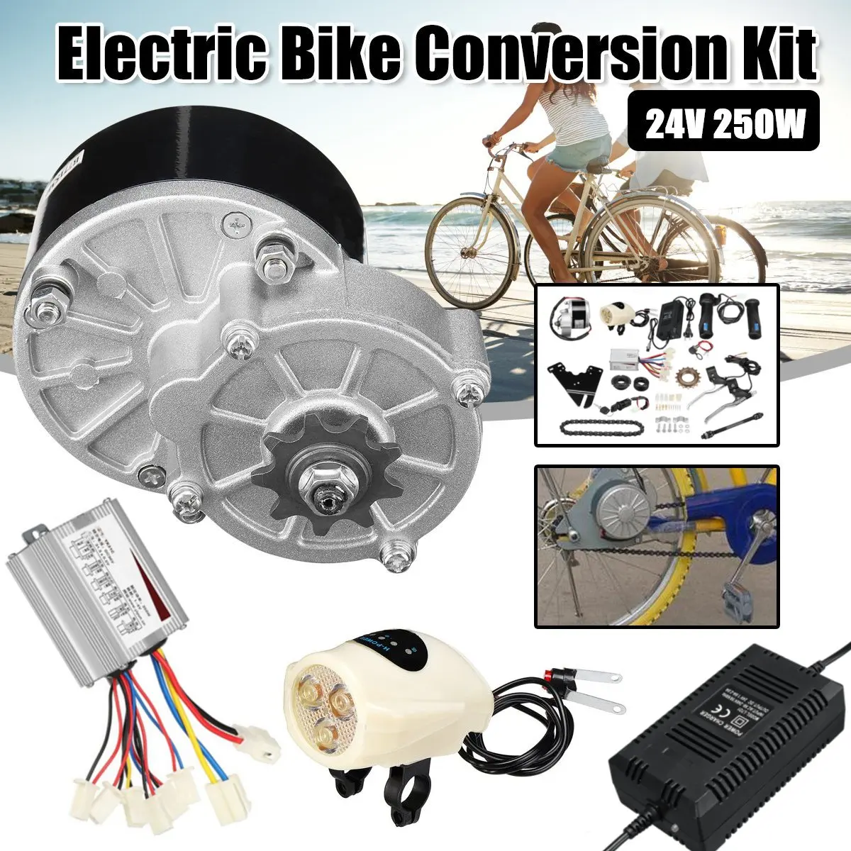 

24V 250W Electric Bike Conversion Kit Controller + Charger for 22-28 Inch regular Bicycle Electric Bicycle Accessories