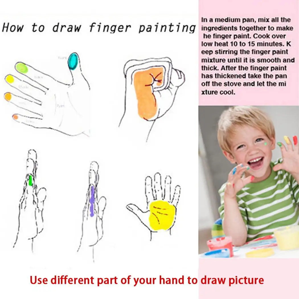 Красочные Fingerpaint комплект малыш Finger краски ing Craft Набор для рисования развивающие