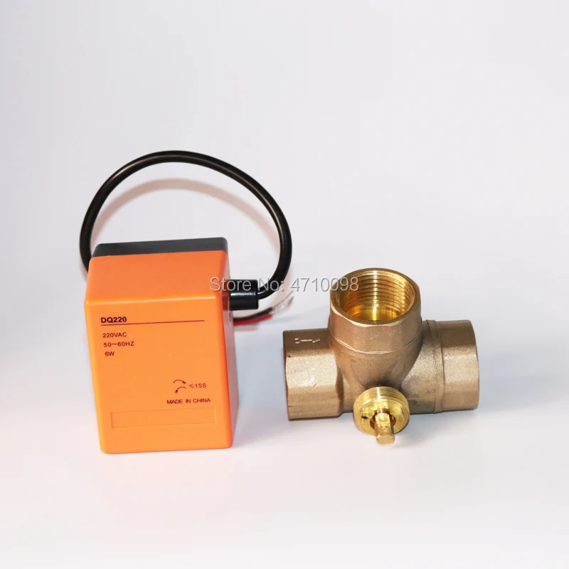 Электрический привод valveDN32(G1.2 ") AC220V T port латунный моторизованный шаровой клапан