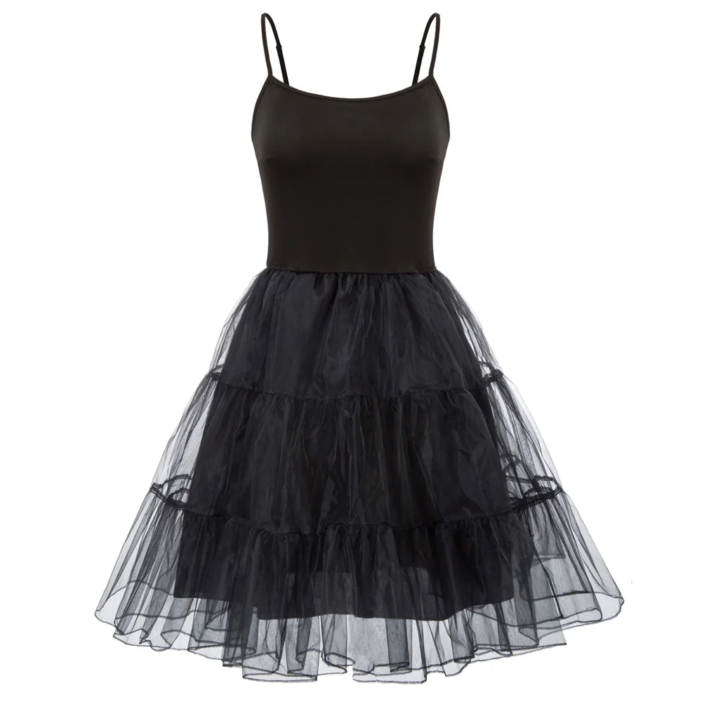 

GK Womens Spaghetti Strap 2-Layer Voile Petticoat Under Dress Simple Loose Soft