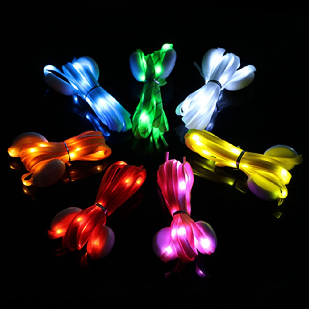 Водонепроницаемый светодиодный шнурки Светящиеся многоцветные вечерние готический Прохладный Батарея приведенный в действие светильник до клуба на открытом воздухе бег Смешные шнурки