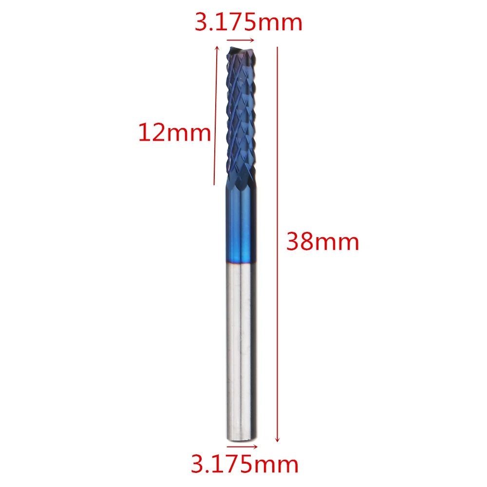 10 шт. хвостовик с синим покрытием концевые фрезы cnc 3,175 карбида фреза фрезы для фрезерные станки PCB Гравировка