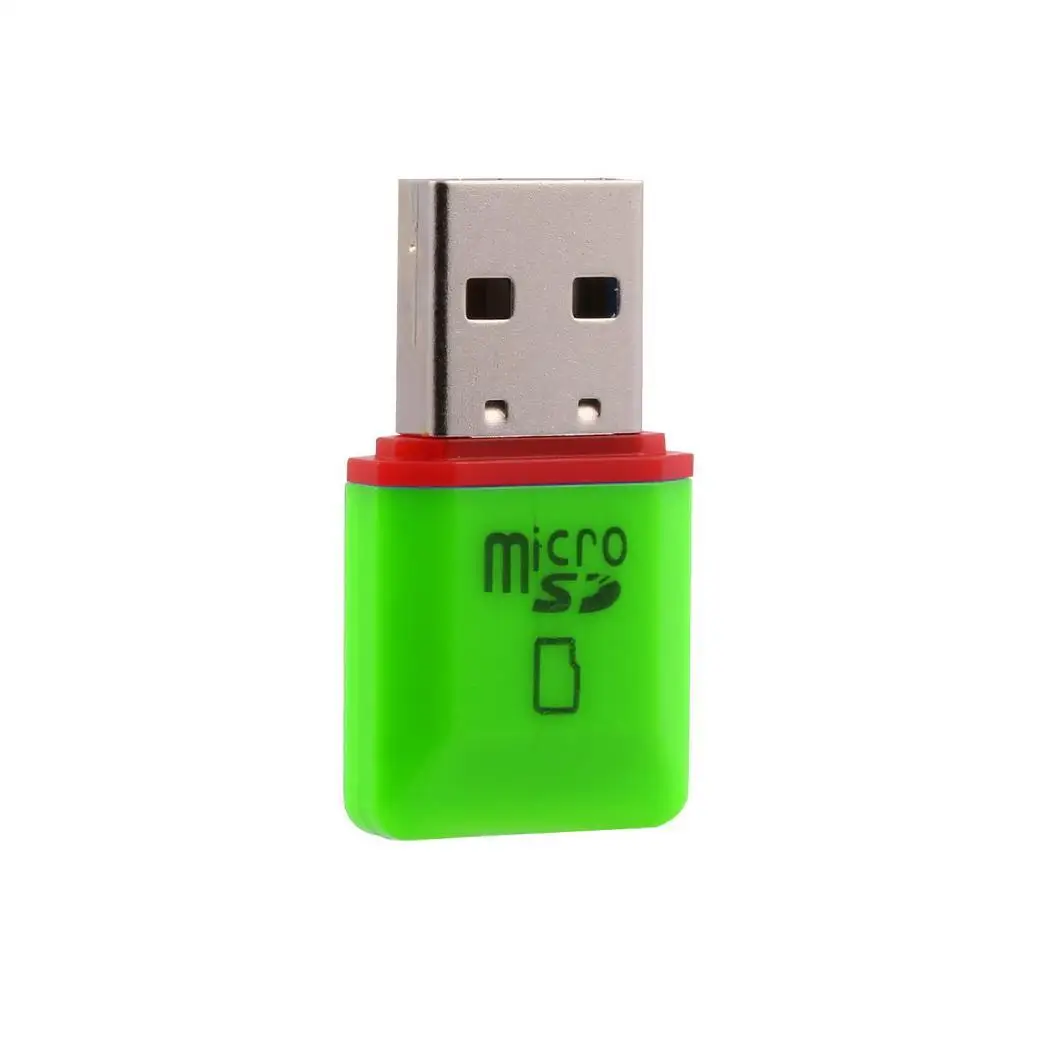 Портативный мини USB 2,0 High Speed Micro SD TF карта памяти светло-зеленый, синий ридер