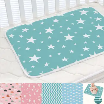 

Fashion Soft Cute Cotton + EVA Waterproof Reusable Baby Infant Mat Breathable Nappy Cover Change Urine Pad New