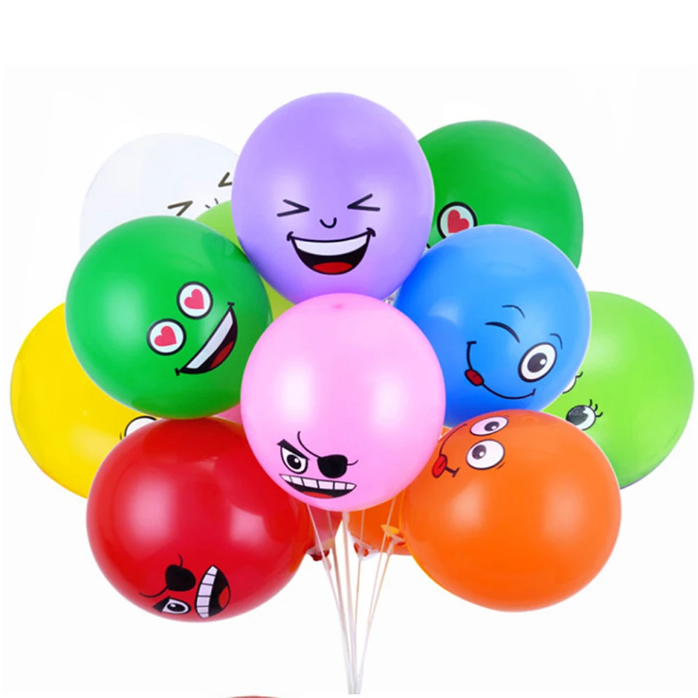 

Ballons Cute Printed Big Eyes Emoji Smiley Face Latex Balloons Air HeliumInflatable Balloon Wedding Birthday Party Holiday Decor