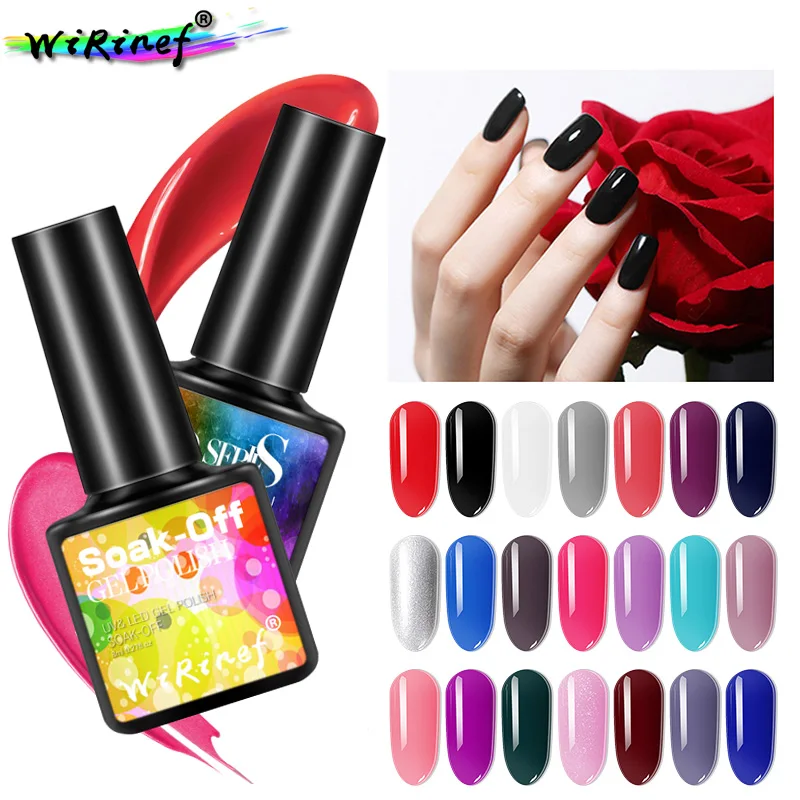 

WiRinef 32 Colors UV Nail Gel Polish Nude Nail Art Manicure Gel Lacquer Soak Off Primer Top Coat Gel Nail Varnish Glue