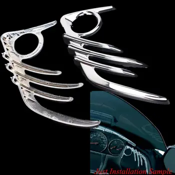 

For Honda Goldwing GL1800 2006-2018 07 08 09 10 11 12 13 14 15 16 17 Chrome Front Speaker Top Accents Trims Cover