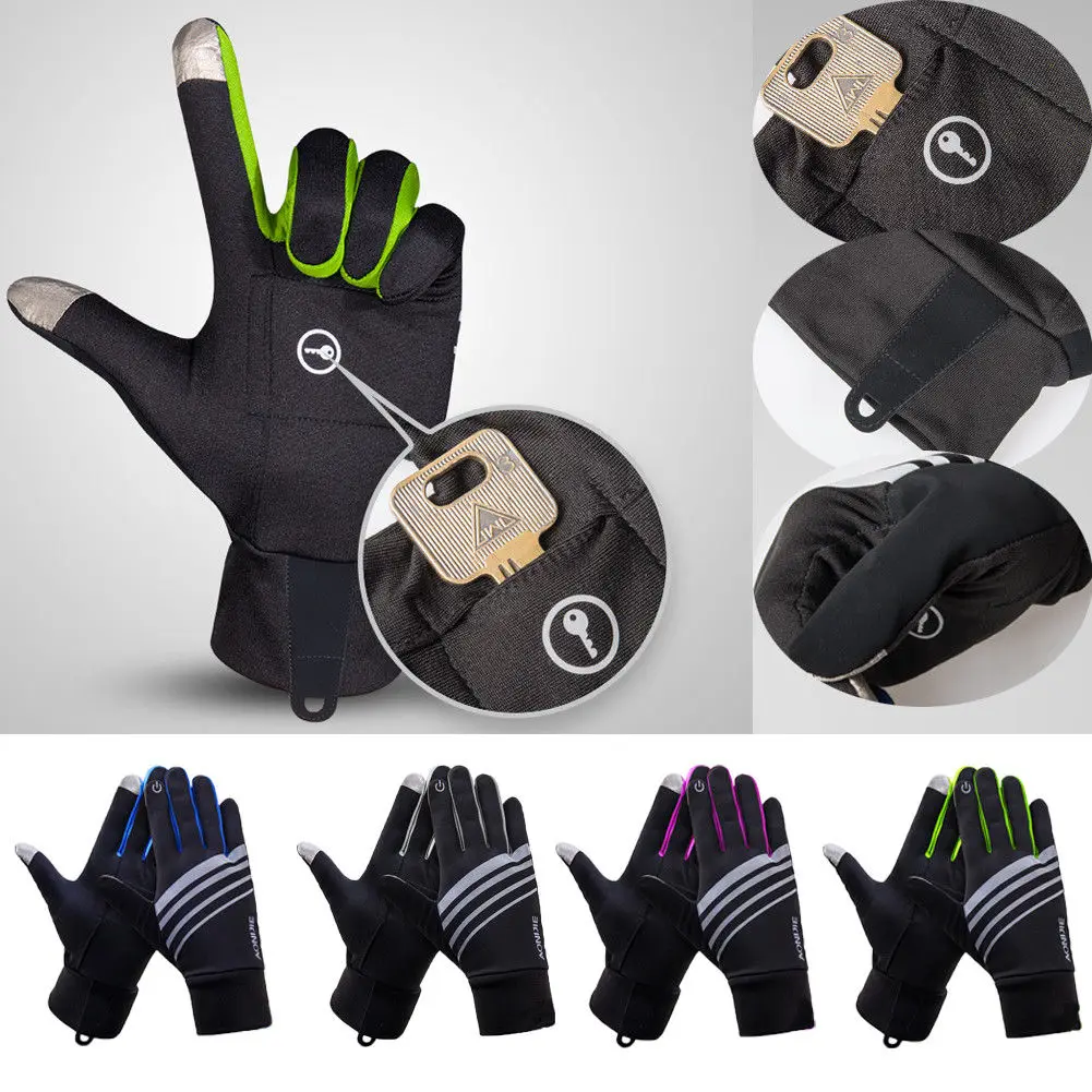 Мужские унисекс тепловые Зимние перчатки для сенсорного экрана, уличные перчатки, ветрозащитные перчатки для гоночного велоспорта, мужские перчатки